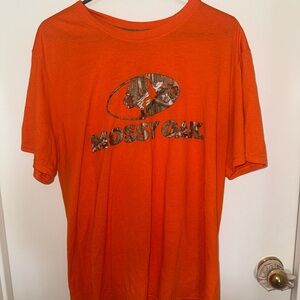 Mossy Oak Orange Short Sleeve Tee with Camouflage Graphic